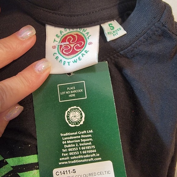 Traditional Craft Celtic Ireland Black Tee Size Small NWT! - Picture 3 of 3